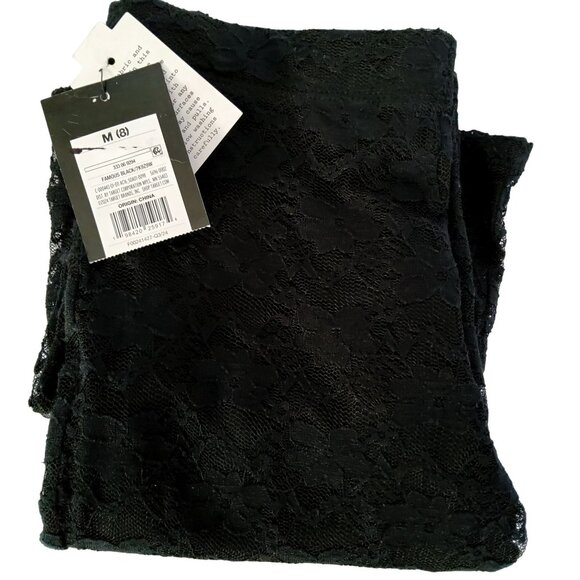 Black Lace Bell Bottom Pants Size M Art Class Recycled Polyester & Spandex - Picture 3 of 4